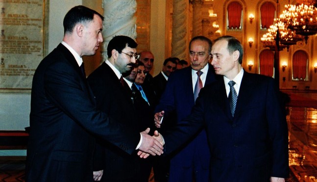 Джахангир Гаджиев, Владимир Путин и Гейдар Алиев (архив)