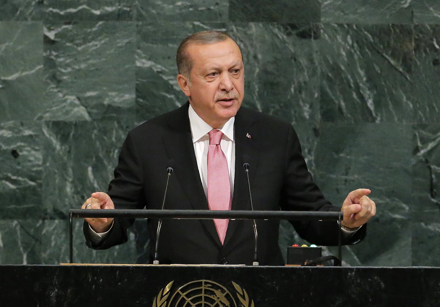 Turkish President Recep Tayypi Erdogan addresses the UN General Assembly on September 19, 2017