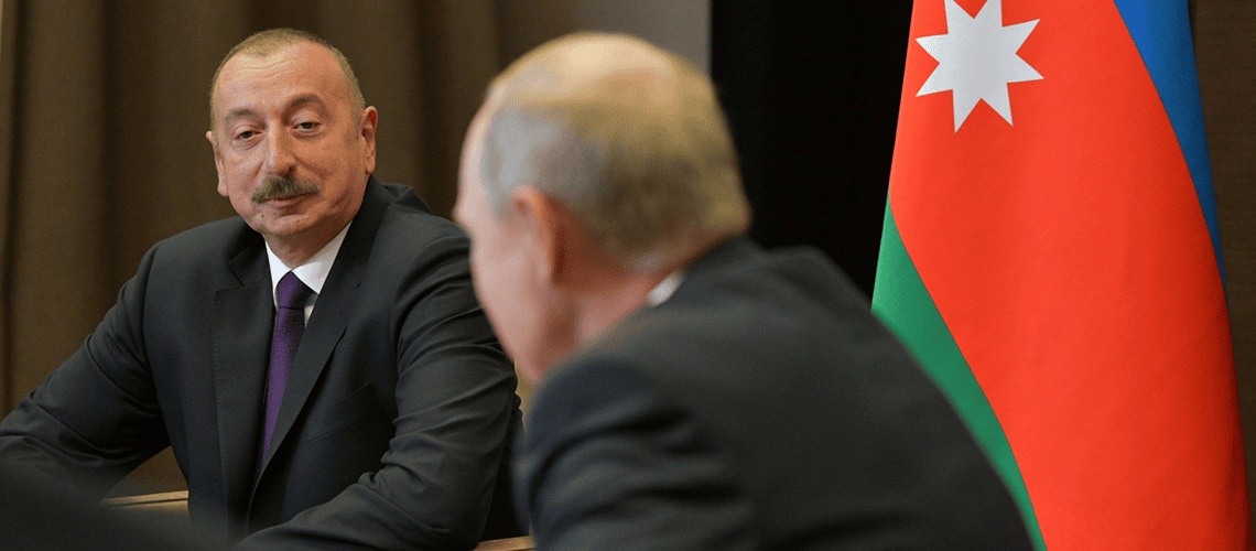 Президент Азербайджана Ильхам Алиев на встрече с президентом России Владимиром Путиным в Сочи, Россия, 1 сентября 2018 г., Спутник/Алексей Дружинин/Кремль через Reuters
