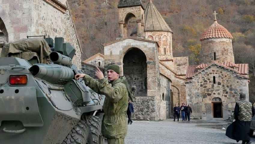 Пост российских миротворцев около монастыря Дадиванк